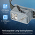 Grey Rechargeable LED Headlamp, 2 Pack 2500 Lumen Head Lamp with Motion Sensor, 7 Modes Bright Head Light, USB Recharge Flashlight Camping Accesso...