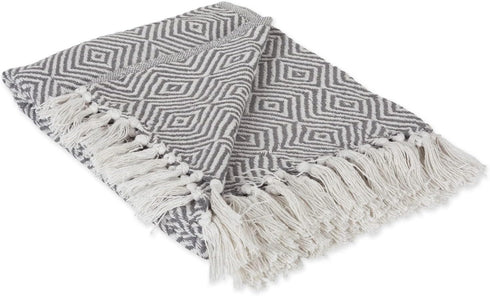 DII Diamond Throw Collection Woven Cotton, 50x60, Mineral Gray...