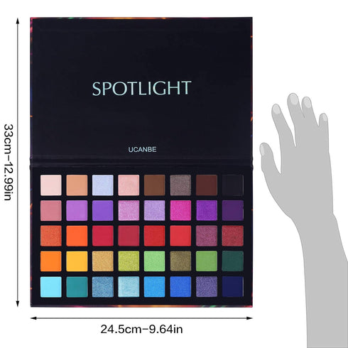 UCANBE Spotlight Eyeshadow Palette Professional 40 Color Eye Shadow Matte Shimmer Makeup Pallet Highly Pigmented Colorful Powder Long Lasting Wate...