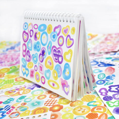2300PCS Scrapbook Stickers Cute Butterfly Stars Heart Stickers Self Adhesive Korean Bows Ribbons Stickers Book for Kids Girls Boys Aesthetic Craft...