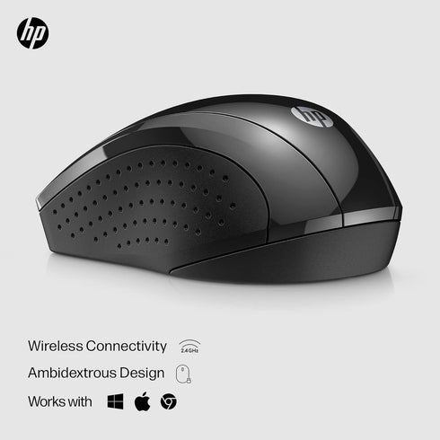 HP Wireless Mouse - Black, 15-Month Battery, 1600 DPI Sensor, Side Grips - For PC/Laptop, Mac, Chromebook...