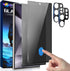 [2+2 2 Pack Privacy Screen Protector for Samsung Galaxy S24 Ultra with 2 Pack Camera Lens Protector, Fingerprint Support Private Tempered Glass Sc...