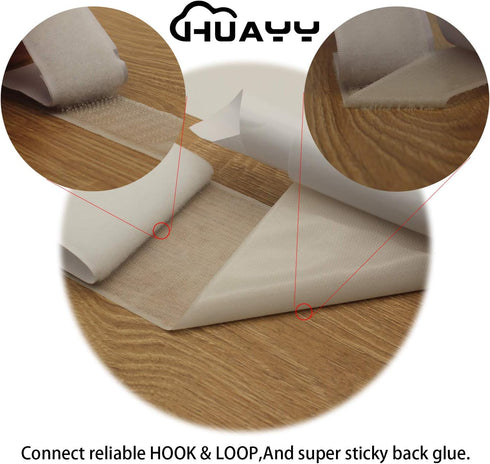4 Inches Width 1 Yards Length | self-Adhesive Hook and Loop Style Sheets | Super Sticky Glue Nylon Patch | Strips | Patch | Fastener,White (4in x ...