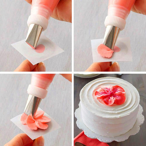 7 Pieces Rose Flower Piping Tips Set, Cake Decorating Tips Icing Piping Nozzles Set Cupcake Decorating Kit...