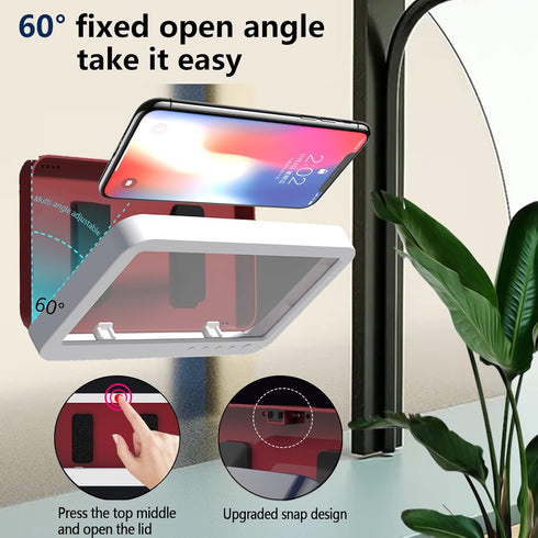 Shower Phone Holder Waterproof - Anti Fog High Sensitivity Touch Screen, 360°Rotation Wall Mount Shower Case for Phone for Bathroom Wall Mirror Ba...