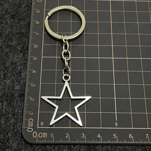 Caiyao Silver Hollow Star Keychain for Women Men Long Distance Friendship Pendant Keyring Jewelry Gift...