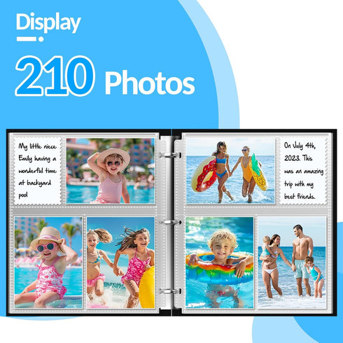 35 Pack 4x6 Photo Sleeves for 3 Ring Binder-for 210 Photos, Clear Photo Album Refill Pages, Acid Free Plastic Archival Photo Protector Sleeves, Ph...