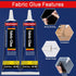 Fabric Glue, Mighty Mend it Fabric Glue, Permanent Clear Washable Clothing Glue for All Fabrics, Cotton, Flannel, Denim, Leather, Polyester, Doll ...