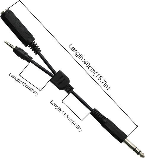 GINTOOYUN 6.35mm TRS Male to 1/4 TRS Female Stereo Headphone Y Splitter Extension Cable...