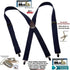 1 1/2" Wide Classic Series Holdups Suspenders for Men in X-back style w/USA Patented No-slip® Silver Clips...