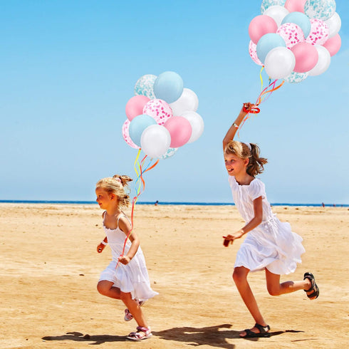 60 Pieces 12 Inch Latex Pastel Balloons Macaron Confetti Balloons for Baby Shower Gender Reveal Birthday Party Decorations...