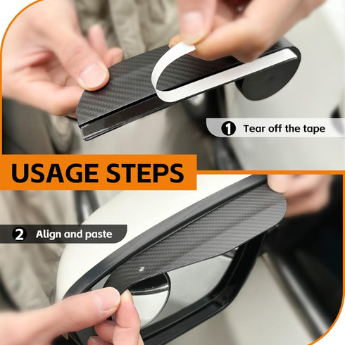 2PCS Car Blind Spot Mirror, Car 2-in-1 Rearview Blind Spot Mirror Rain Eyebrow, Side Mirror Rain Guard, Adjustable Expanded View Reversing Mirror,...