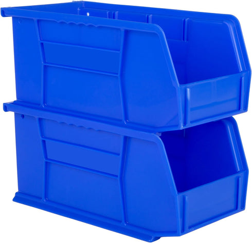 Hudson Exchange 11" x 5-1/2" x 5" Plastic Stackable Storage Bin and Hanging Container (Blue)...
