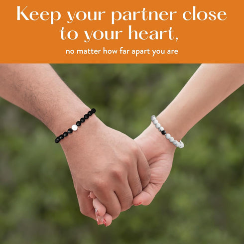 Lucky Feather Long Distance Relationships Couples Bracelets - A Reminder of Love and Strength During Time and Distance Apart (2 Piece Set) Couples...