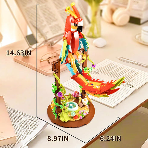 BNG Parrot Flower Animal Building Sets, 2 in 1 Flower Bird Toy for Home Decor and Office,Creative Gifts for Adults and Kids Ages 8+ Boys Girls (63...