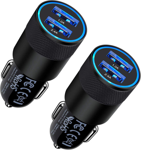 Fast Car Charger, 2Pack 3.4A Fast Charging Car Adapter Dual Port Cigarette Lighter USB Charger for iPhone 14 13 12 11 Pro Max SE XR XS X 8 7 6 6S ...
