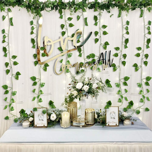 168 feet Artificial Vines Greenery Garland Fake Hanging Leaves Faux Foliage Plants for Wedding Party Garden Home Kitchen Office Wall Decorations (...