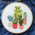 Highkick Embroidery Starter Kits for Adults Beginners with Stamped Pattern, Embroidery Floss + Needles + Hoop, Cactus Series, 3 Pack...