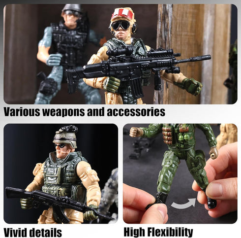 MCPINKY 13PCS Army Men Toy Set, Military Action Figures with Weapons and Toy Drone Special Operations Toy Soldiers for Kids Birthday Gift...