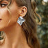 Exaggerated Square Earrings Silver Large Statement Dangle Earrings Punk Metal Square Stud Earrings Irregular Geometric Earrings Jewelry for Women ...