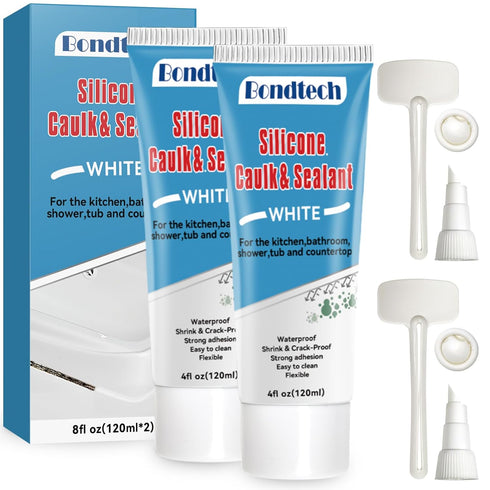 8Oz White Silicone Caulk Bathroom, White Caulking Silicone Waterproof, Bathroom Caulk for Kitchen & Bathroom, Shower, Countertops, Long-lasting, S...
