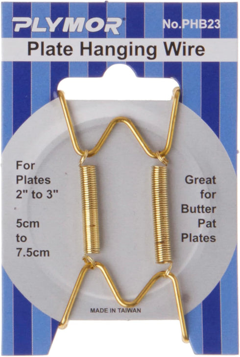 Plymor Shiny Gold Finish Wall Mountable Plate Hanger, 2.25" H x 1.25" W x 0.375" D (for Plates 2" - 3"), Pack of 6...