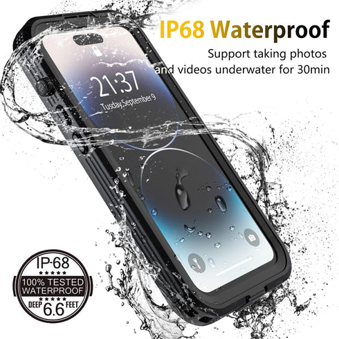 iPhone 14 Pro Case Waterproof,Full-Body Shockproof,Dustproof, Anti-Scratch, Anti-Stain,Camera Lens Protector Phone Case with Build-in Screen Prote...