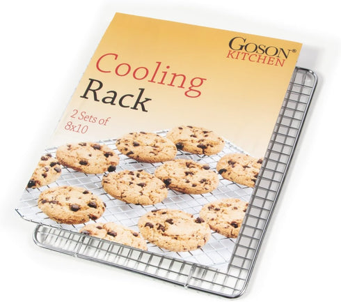 Update International Heavy-Duty 1/4 Size Cooling Rack, Wire Pan Grade, Commercial Grade, Oven-Safe, Chrome, 8 x 10 Inches, Set of 2...