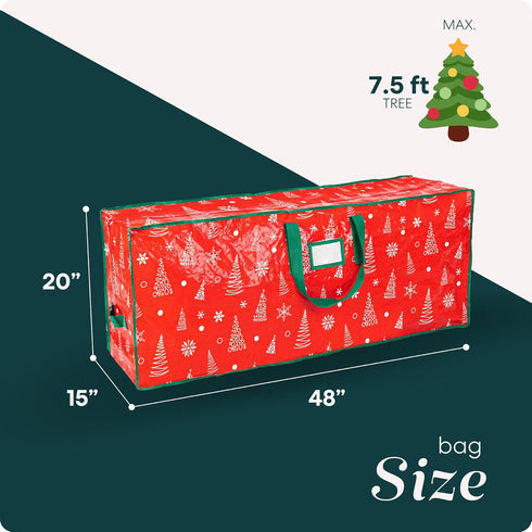 Handy Laundry Christmas Tree Storage Bag - Stores 7.5 Foot Artificial Xmas Holiday Tree, Zippered Bag, Durable Waterproof Material, Carry Handles....