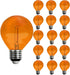 G40 Replacement Light Bulbs Orange 1W Shatterproof Plastic LED Globe Bulbs G40 LED String Lights Replacement Bulb E12/C7 Candelabra Base for Indoo...