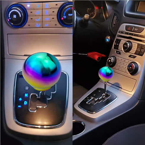 Shifter Knob Chrome Aluminum with 3 Adapter M8 M10 M12 x 1.25 Shift Lever(Blue)...