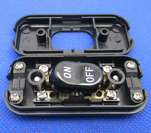 E-outstanding Inline Cord Switch On/Off Black Button Feed Cord Switch for Table Lamp Desk Light Bed Lamp 6A 250V...