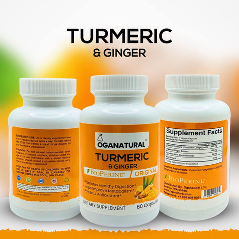 Turmeric Curcumin with BioPerine & Ginger 95% Standardized Curcuminoids - Natural Joint Support, Antioxidant, Nature's Turmeric Extract Supplement...
