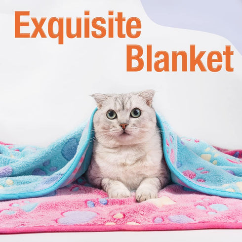 Pet Soft Blankets for Dogs - Fluffy Cats Dogs Blankets for Small Medium & Large Dogs, Cute Print Pet Throw Puppy Blankets Fleece (Heart, 3S)...