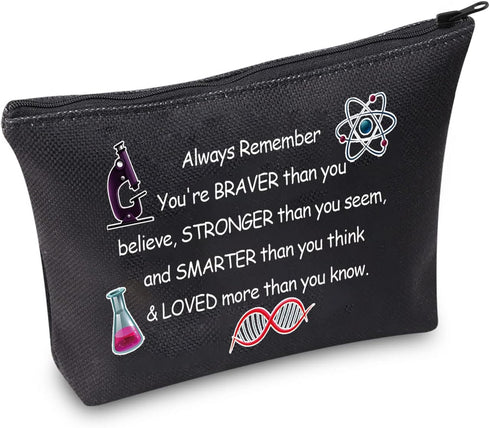 MBMSO Science Gifts Makeup Bag Chemists Biologist Physicist Teacher Student Gifts Zipper Pouch Cosmetic Bag Travel Bag Toiletry Organizer (Science...