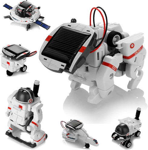 Solar Robot Toys 6 in 1 STEM Learning Kits Educational Space Moon Exploration Fleet Building Experiment Toys DIY Solar Power Science Gift for Kids...