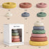 Mini Tudou 6 Pcs Stacking & Nesting Circle Toy,Soft Building Rings Stacker & Teethers,Squeeze Play with Early Educational Learning Stacking Tower,...