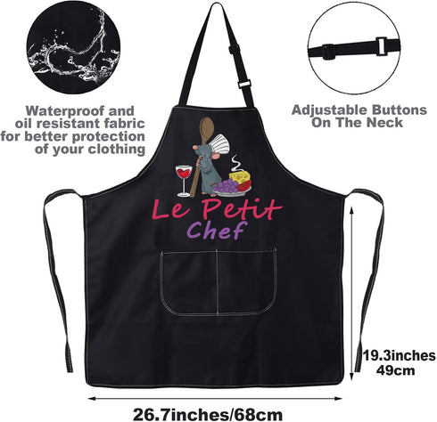 Rat Chef Kitchen Apron Rat Chef Gifts Le Petit Chef Adjustable Apron For Cooking Baking Grilling...