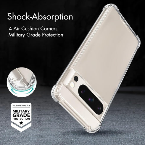 KIOMY Case for Google Pixel 8 Pro, Airbag Corners Shockproof Bumper Protective Phone Cover, Hybrid Design Hard PC Back with Flexible TPU Frame, Cl...