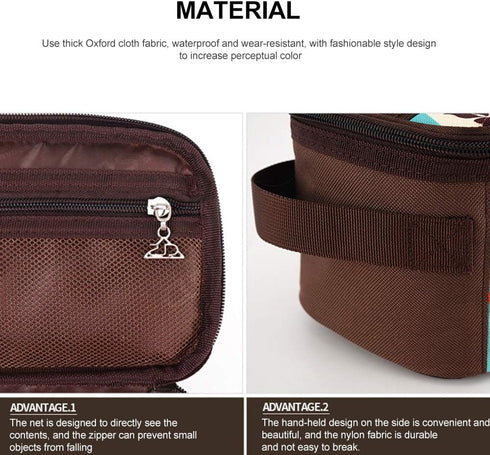 Camping Travel Cooking Utensils Organizer Travel Bag with Net Pockets, Portable Pouch for BBQ Camp Cookware Kitchen Kit,13x5.1x4.9inch (Oxford Clo...