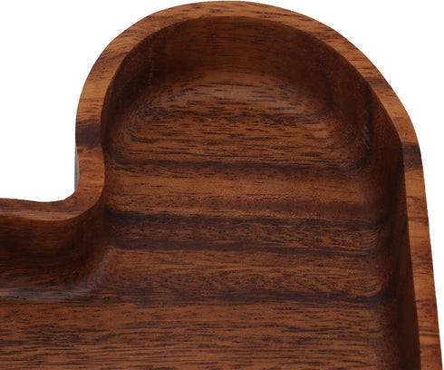 Pssopp Wooden Serving Platter, 14.5x14.5cm Heart Shape Smooth Textured Elegant Nonslip Table Tray for Tea Food Snack Kitchen Utensils (Heart 14.5x...