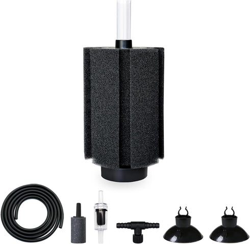 Aquarium Large Sponge Filter 80-90 Gal with Air Stone and Bio Ceramic Media, Quiet Sponge Filter for Fry, Betta, Shrimp Aquarium Fish Tank...