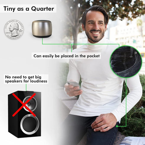 Best Mini Portable Bluetooth Speaker with HD Sound & Bass I Smallest Wireless Bluetooth Speakers for Phone/PC/Tablet I Photo Selfie Button Answer ...