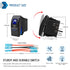 Roof LED Light Bar Waterproof Rocker Switch Toggle - ON/Off Blue LED Light - 12V 20Amp 24V 10Amp, 5 Pin for Automotive Cars Vehicles Marine Boats ...