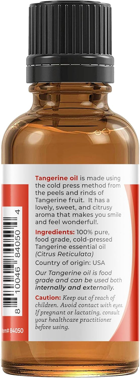 Viva Doria 100% Pure Tangerine Essential Oil, Undiluted, Food Grade, Cold Pressed, Made in USA, 30 mL (1 Fluid Ounce)...