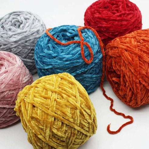 8oz/250g Fluffy Velvet Chenille Yarn DIY Crocheting Knitting Chenille Yarn Afghan Making Yarn Sweaters Hats Socks Velvet Yarn Evening Blue Chenill...