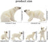 Toymany 6PCS Polar Bear Figurines Toy with Polar Bear Cub, 2-4" Realistic Plastic Arctic Animals Figures Family Set for Christmas Educational Toys...