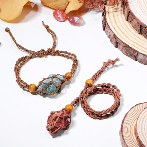KESYOO 6PCS Stone Holder Necklace Crystal Necklace Holder Necklace Bracelet Woven Bracelet Braided Necklace DIY Jewelry Making Supplies...