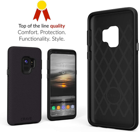 Crave Dual Guard Case for Samsung Galaxy S9: Shockproof, Dual Layer Protection - Black...