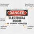 SmartSign - U9-1313-ND_5x7 "Danger - Electrical Room, No Storage Permitted" Label | 5" x 7" Laminated Vinyl Black/Red on White...